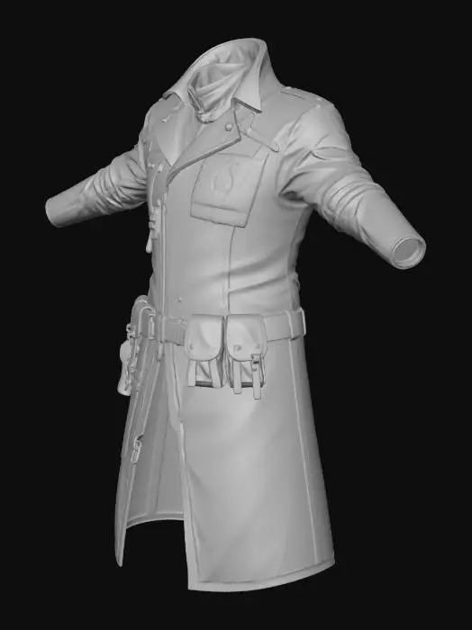 3D model for Rugged Leather Duster