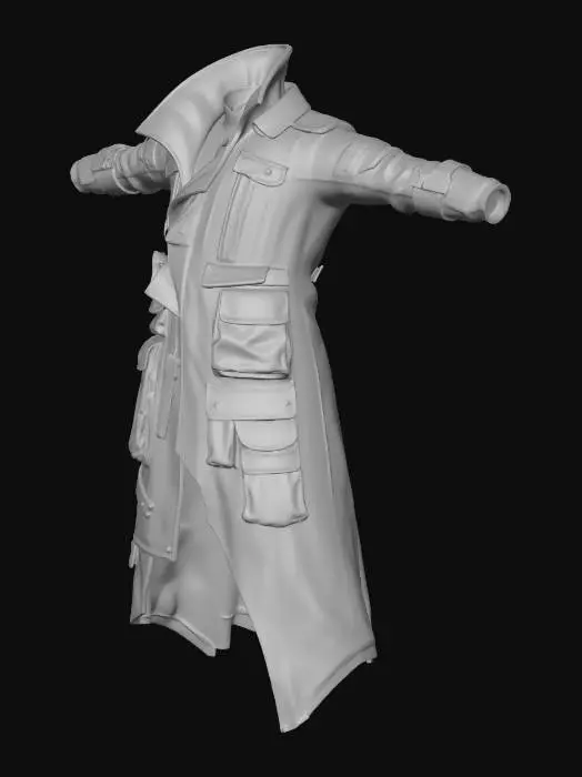 3D model for Rugged Cargo Trench Coat