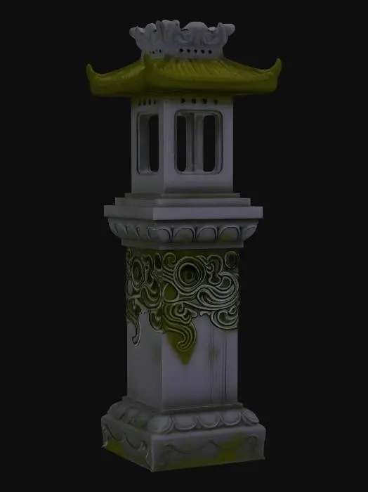 3D model for Cloud Pattern Stone Lantern