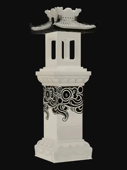 3D model for Cloud Pattern Stone Lantern