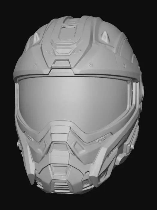 3D model for create a modular helmet that is inspired by mass effect make it game ready for the unreal engine, use mass effect and sci fi as inspiration