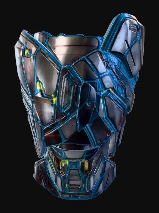 3D model for Cybernetic Battle thigh armor