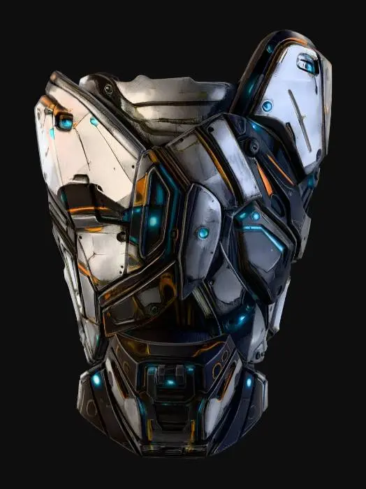 3D model for Cybernetic Battle thigh armor