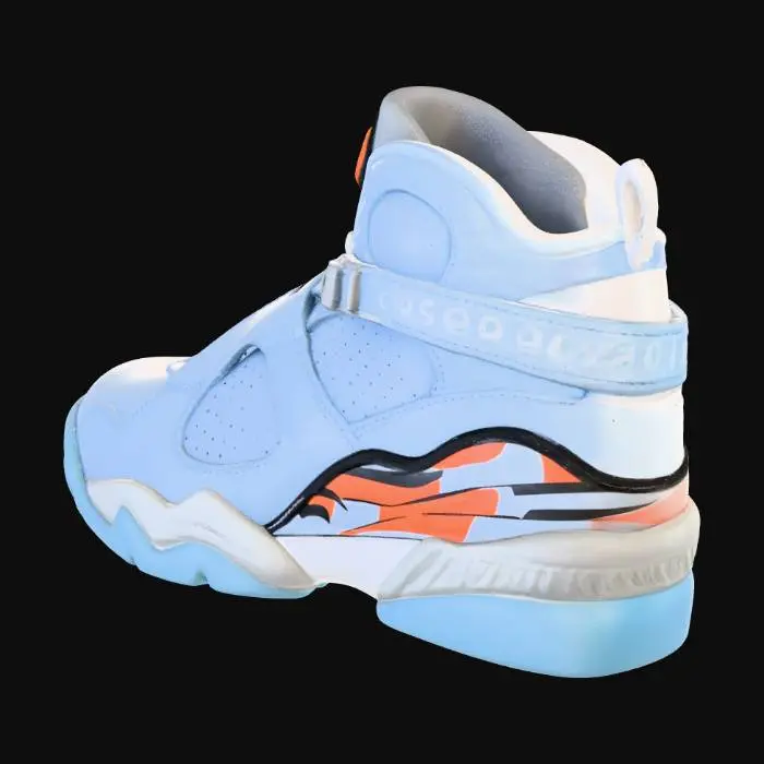 3D model for Blue Air Jordan 8 Sneaker