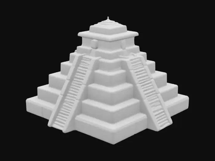 3D model for [Peru] A stylized 3D game asset of an ancient Peruvian Sun Temple, partly faded into floating cosmic ruins. The temple walls are crafted from smooth golden stone, covered with faint Incan glyphs and starry constellations. Some parts of the structure float broken in mid-air, glowing softly with ancient energy. The design is stylized, clean, simplified, and slightly cartoonish, evoking mystery and wonder. #AroundTheWorld#