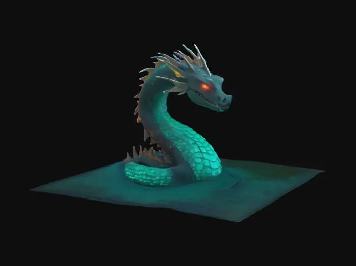 3D model for [Scotland] The Loch Ness Monster but it's cyberpunk, #AroundTheWorld#