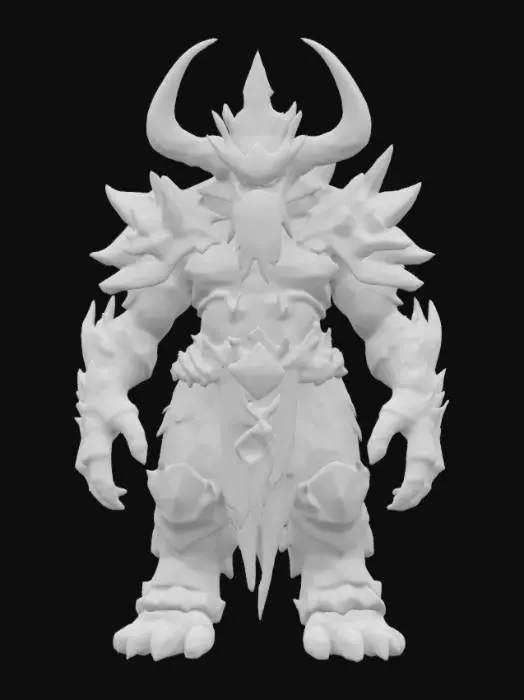 3D model for [Ireland] A stylized 3D model of Balor, the monstrous giant of the Fomorians. He has a single glowing eye sealed behind a layered helm, and jagged armor shaped like craggy rock and sea foam. His size is massive, and the design is stylized, clean, and slightly cartoonish. #AroundTheWorld#

