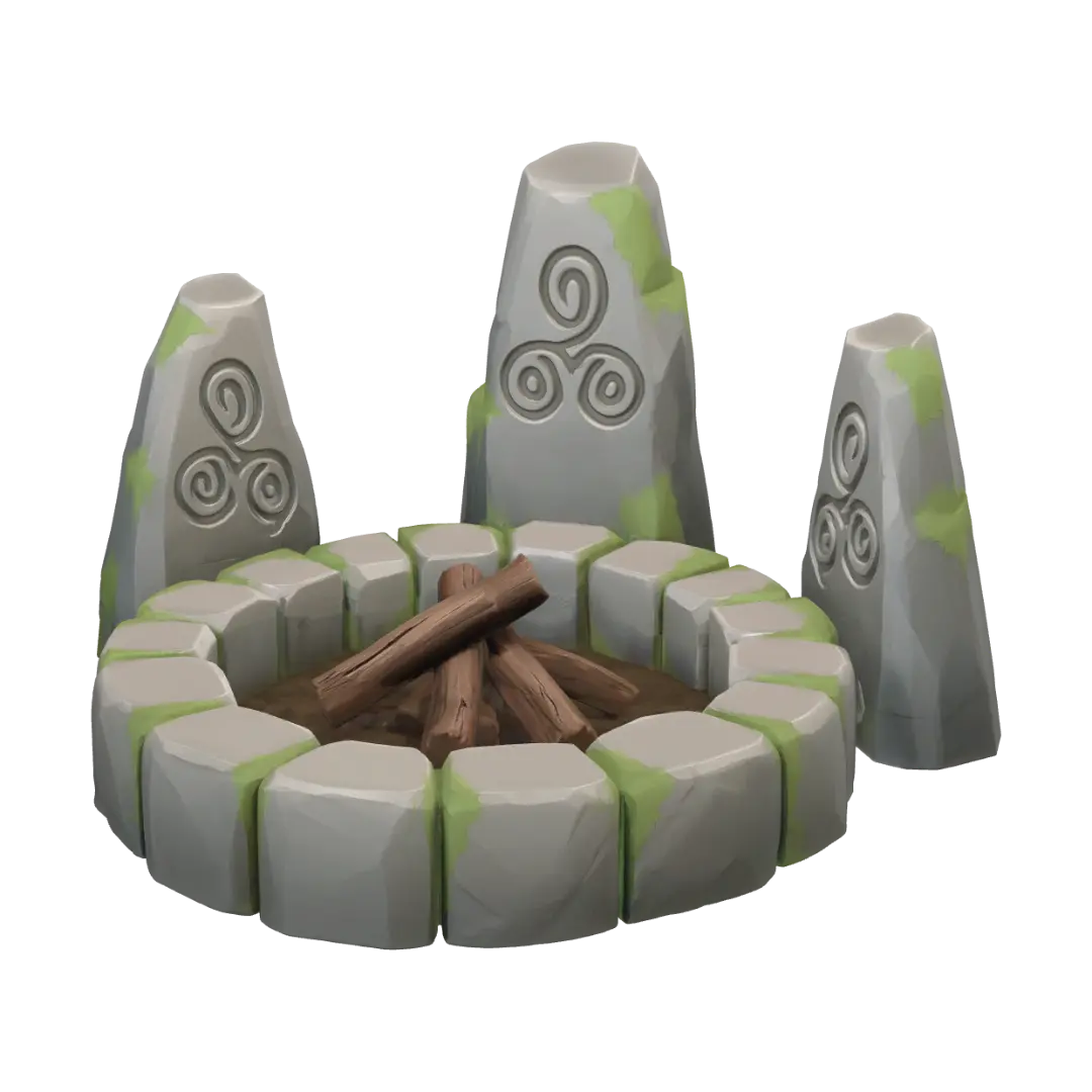 Spiral Stone Circle yapay zekâ ile oluşturulmuş 3D model