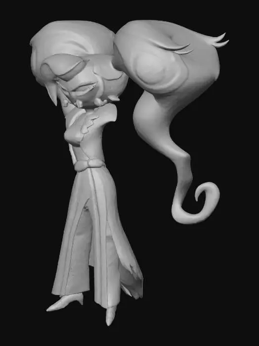 3D model for Character with Pink Pigtails