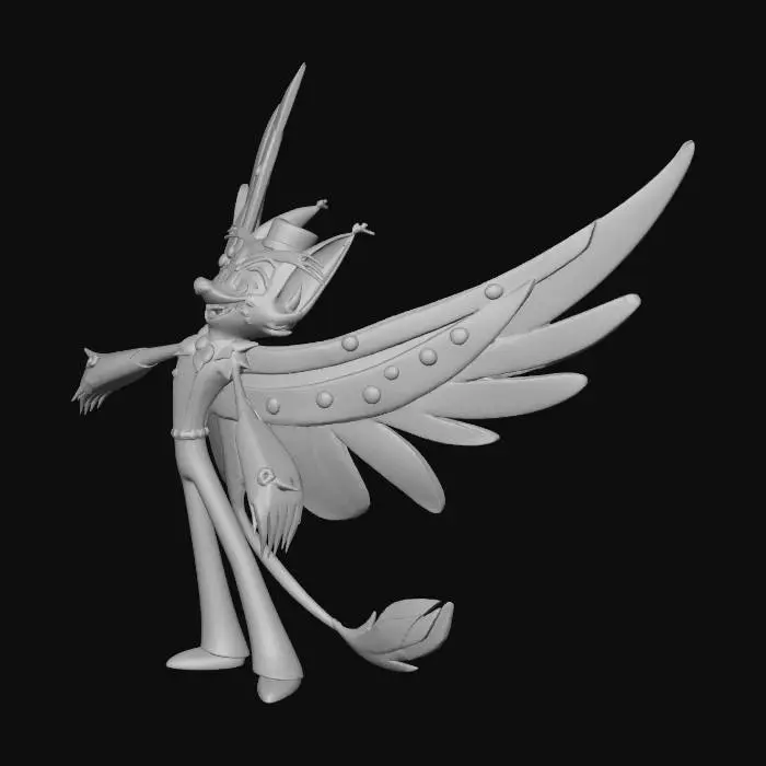 3D model for Colorful Harlequin Owl Character