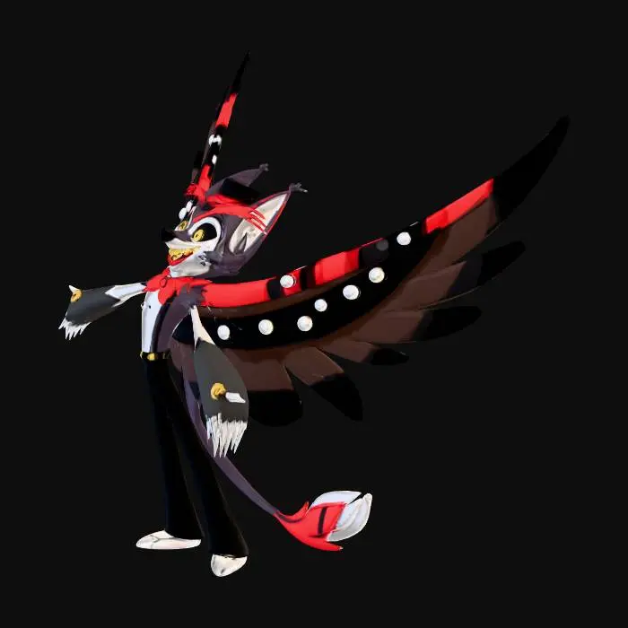 3D model for Colorful Harlequin Owl Character