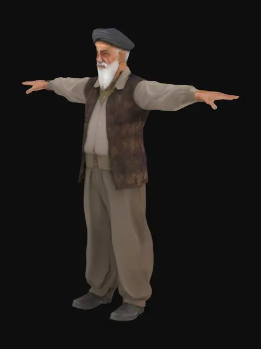 3D model for türk dede T-pose