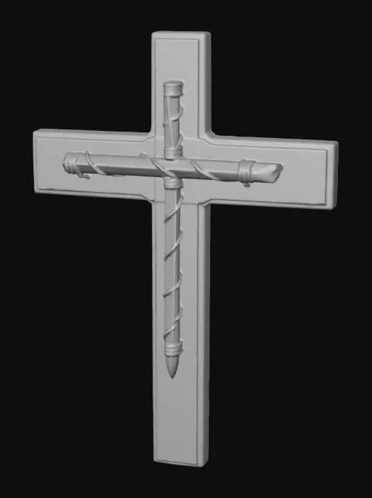 3D model for Cross with Copper Wire