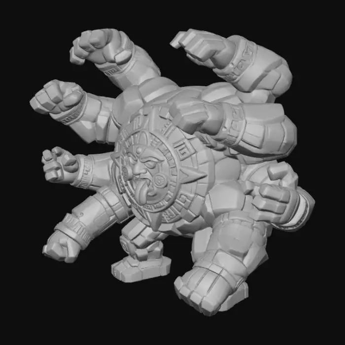 3D model for Aztec Sun Golem