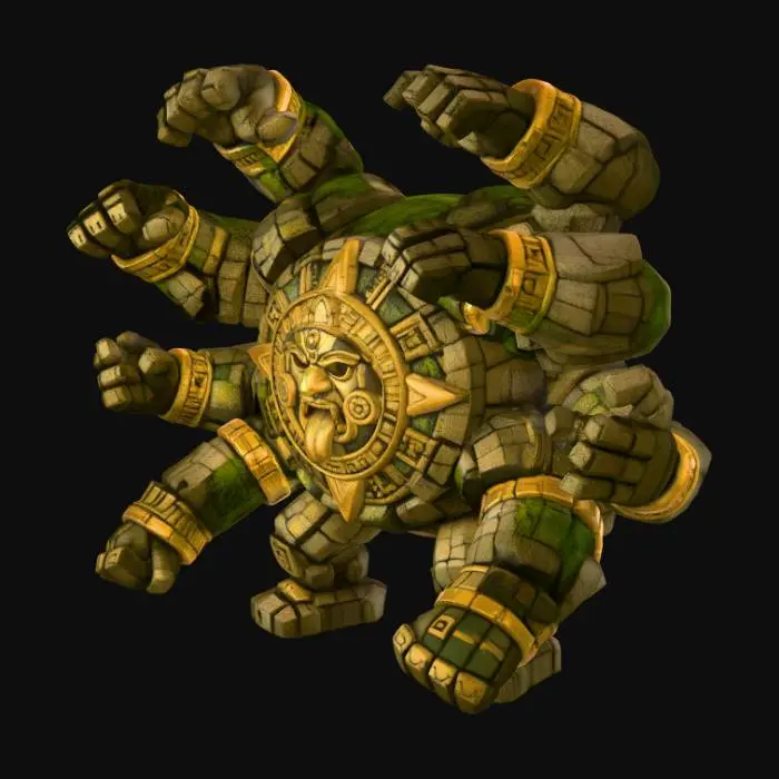 3D model for Aztec Sun Golem