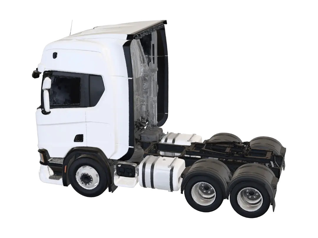 White Scania Tractor Unit - Lorry 3D model, vytvořený pomocí AI