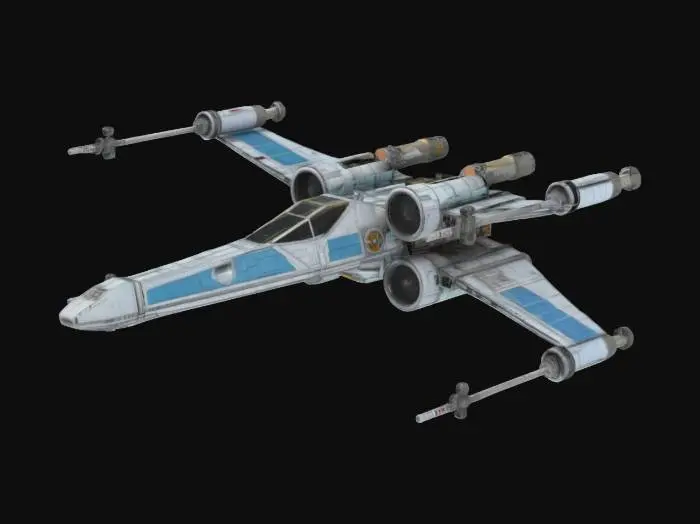 3D model for An X-wing type starship