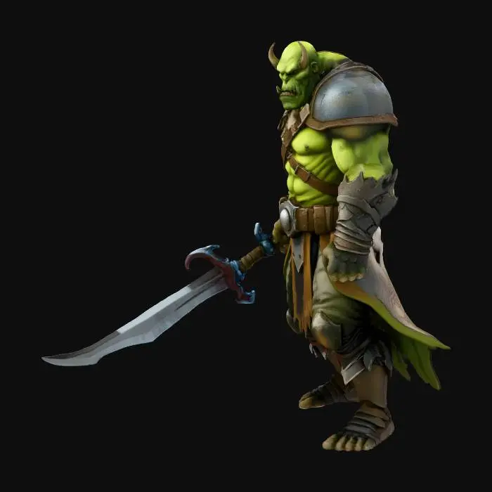 3D model for Orc Warrior in Ruins