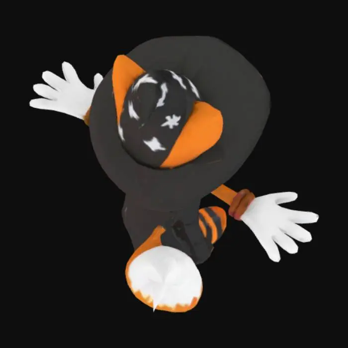 3D model for Tails the fox  hallowen suit t pose