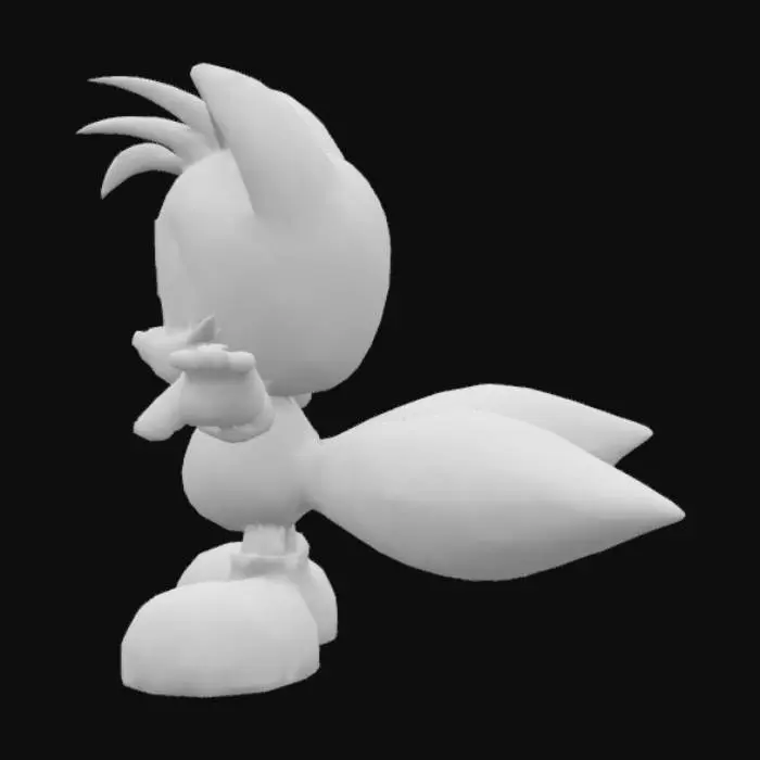 3D model for Tails the fox hat suit t pose