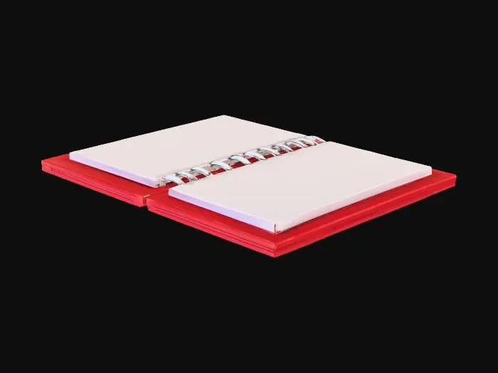 3D model for Red Spiral Notebook