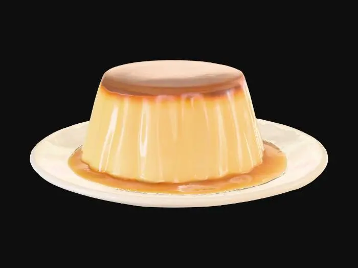 3D model for Flan, #food#