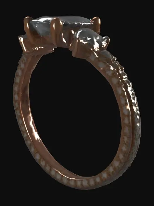 3D model for 14k white gold diamond ring



1) Size 7
2) Oval Center Diamond: 12.75 X 9.10mm
3) Pear Diamond: 2= 5 X 3mm
4) Marquise Diamond: 2= 4 X 2mm
5) Round Diamond: 4= 2.00mm
6) Diamond on Shank: 1.50mm