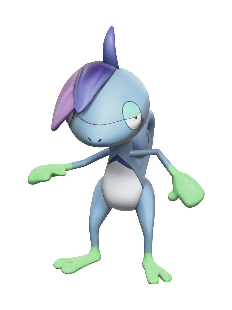 Weathered Sobble Evolution 3D model, vytvořený pomocí AI
