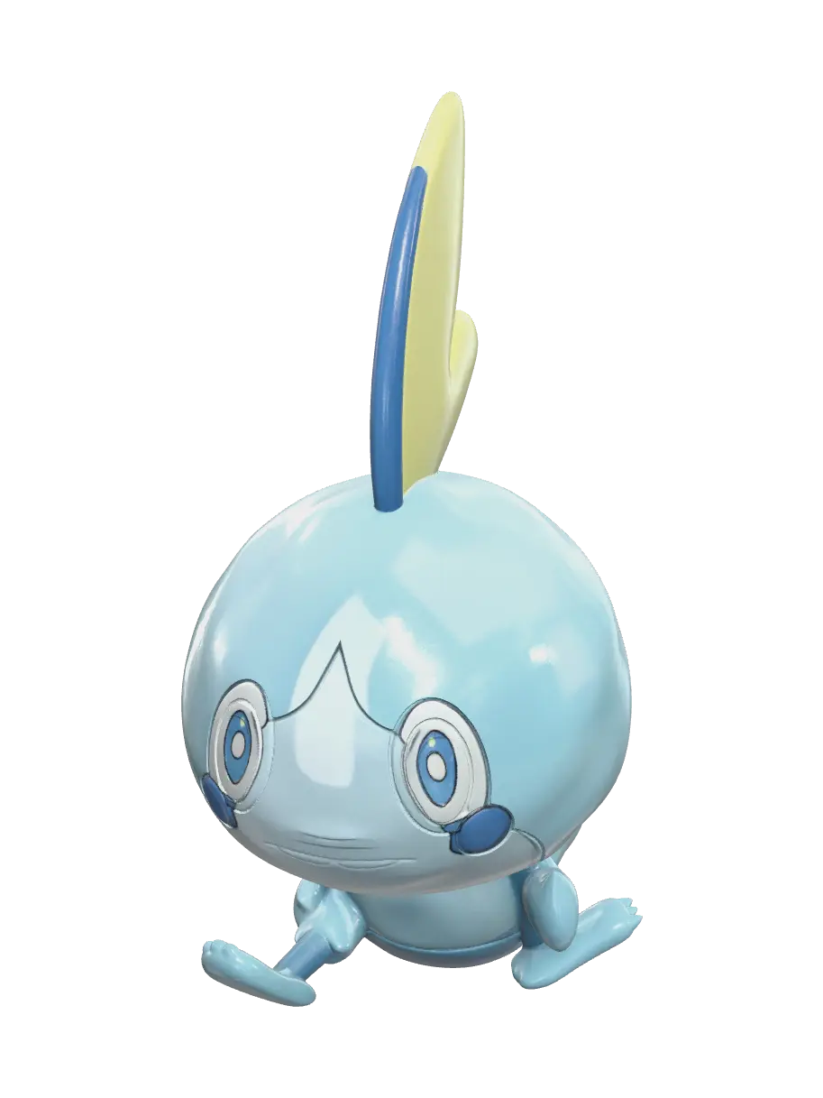 Sobble Evolution 3D model, vytvořený pomocí AI