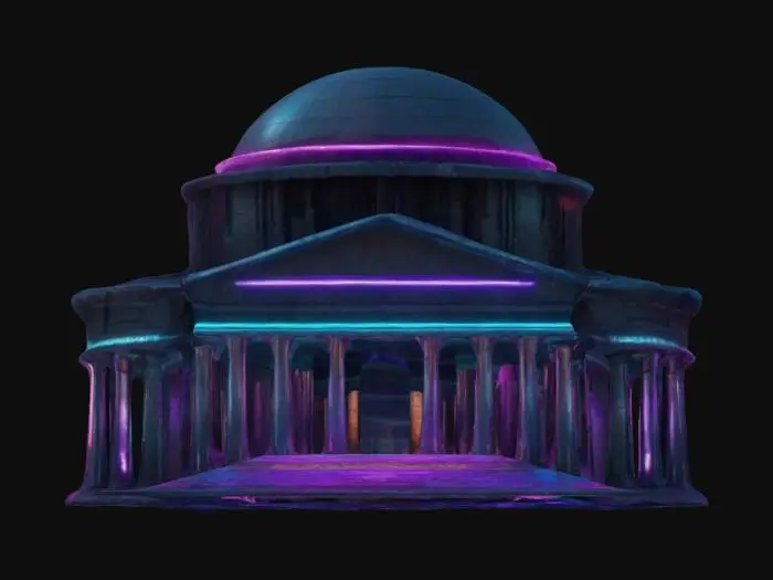 3D model for Subject: The Pantheon, ancient Roman temple, classical architecture, iconic design.
Style: Realistic, historical, intricately detailed, neoclassical aesthetics.
Material: Polished marble for columns, weathered stone dome, brass detailing for accents, PBR textures.
Details: Corinthian columns, oculus at dome’s center, coffered ceiling, intricate carvings, aged patina.
Purpose: Historical visualization, VR tours, HDR, 8K resolution, educational applications.