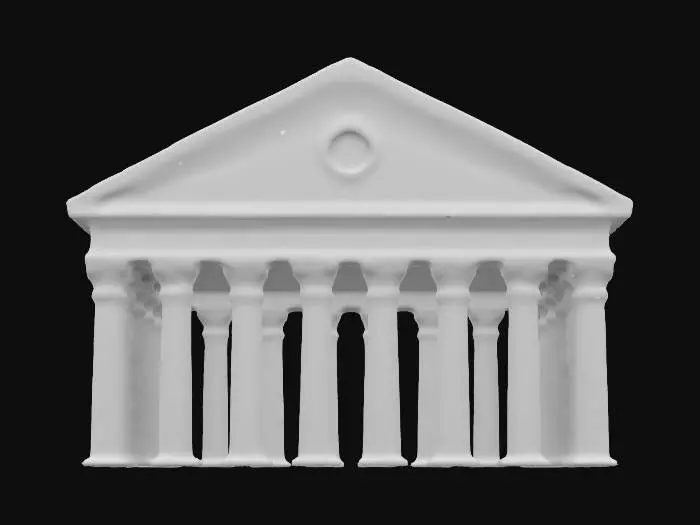 3D model for Subject: The Pantheon, ancient Roman temple, classical architecture, iconic design.
Style: Realistic, historical, intricately detailed, neoclassical aesthetics.
Material: Polished marble for columns, weathered stone dome, brass detailing for accents, PBR textures.
Details: Corinthian columns, oculus at dome’s center, coffered ceiling, intricate carvings, aged patina.
Purpose: Historical visualization, VR tours, HDR, 8K resolution, educational applications.