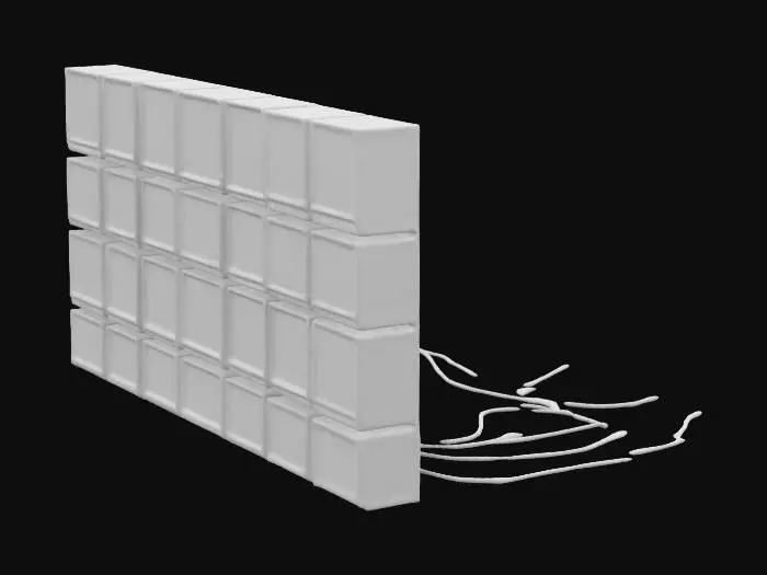 3D model for Subject: Wall of CRT screens with a retro aesthetic, arranged in a grid pattern.
Style: Vintage, cyberpunk-inspired, glowing displays, pixel art motifs.
Material: Matte black plastic casings, glass CRT screens with glowing pixels and static lines, subtle reflections, worn details.
Details: Overlapping wires, some cracked screens, neon backlighting, randomized display content.
Purpose: Environment prop for cyberpunk scenes, VR-ready, HDR rendering optimized for 4K.