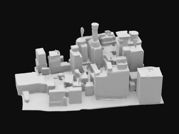 3D model for Subject:
Futuristic mega-city viewed from a birds-eye perspective, showcasing dense high-rise buildings, cyberpunk neon lights, and advanced infrastructure.

Style:
A blend of Cyberpunk and Sci-Fi aesthetics with influences from Blade Runner and Ghost in the Shell. Features neon-lit skyscrapers, holographic billboards, and industrial structures.

Material:
Skyscrapers made of glass, steel, and carbon fiber composites with reflective surfaces and neon accents. 