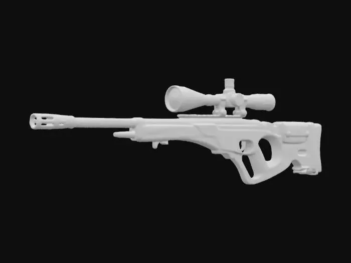 3D model for A futuristic .50 caliber sniper rifle constructed entirely from repurposed computer components.
