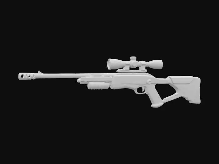 3D model for A futuristic .50 caliber sniper rifle constructed entirely from repurposed computer components.
