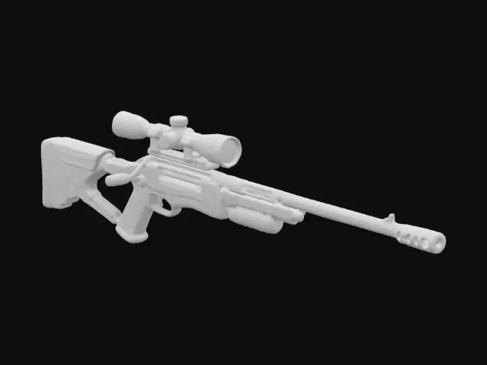 3D model for A futuristic .50 caliber sniper rifle constructed entirely from repurposed computer components.
