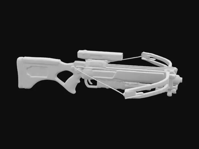 3D model for Artifact Name: Eclipse Crossbow
Description: A fusion of an ancient hunter’s wooden crossbow and a cybernetic targeting system. The bowstring is composed of woven nanofibers, capable of launching both traditional arrows and energy-infused projectiles. The integrated HUD scans the battlefield and calculates trajectory adjustments in real time, ensuring precision across all time periods., #ChronoForgeWeapon#