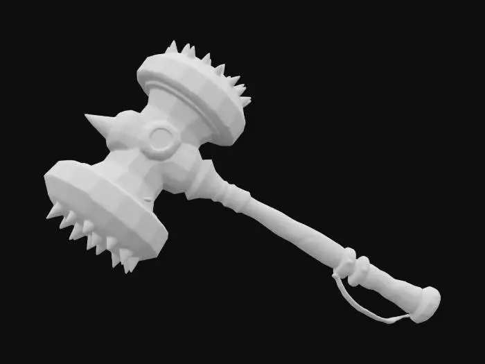 3D model for 🌀 Description: A chunky, oversized war hammer with a prehistoric twist! The head is a massive dinosaur skull reinforced with metal plating, while neon-blue energy coils pulse along the cracks. The handle is wrapped in thick leather, with glowing runes that spark when swung.
📏 Size & Shape: Massive and exaggerated, oversized dino skull head.
🎨 Colors & Materials: Bone-white, bright neon blue, dark brown leather. #ChronoForgeWeapon#