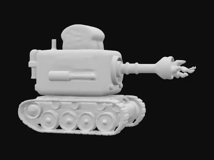 3D model for  The Toaster Cannon 🥖🔥🔫
Description:

A military-grade artillery cannon, but instead of shells, it fires perfectly toasted bread.
Superheated sourdough slices fly at mach speed, dealing catastrophic amounts of breakfast-based damage.
Size & Shape: A massive chrome toaster strapped onto a tank turret., #ChronoForgeWeapon#