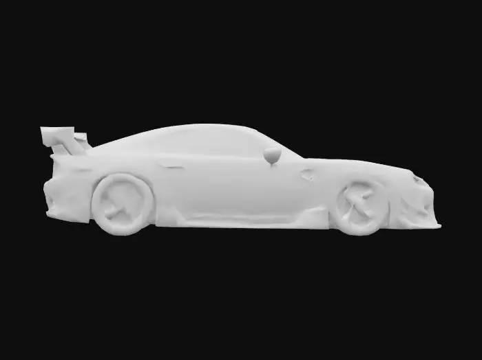 3D model for {
  "prompt": "a highpoly model of a 2013 Nissan 240sx S13 with an aggressive widebody kit, featuring flared fenders, deep front splitter, side skirts, and a ducktail spoiler. The car is clean, matte metallic grey with black racing wheels, detailed headlights, and a lowered stance. Displayed in a neutral studio environment with soft shadows and even lighting.",
  "format": "OBJ",
  "polycount": "highpoly"
}

