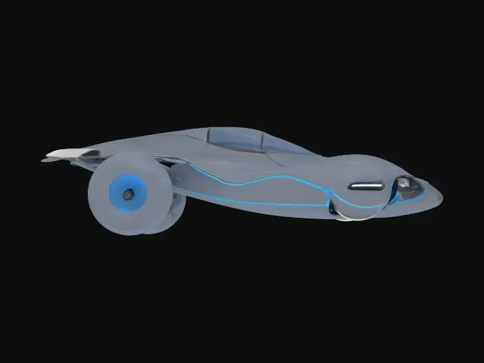 3D model for {
"Object": "futuristic hovercar",
"Material": "brushed aluminum and carbon fiber",
"Shape/Form": "aerodynamic teardrop body with retractable fins and circular hover thrusters",
"Color Scheme": "matte black base with electric blue and silver accents",
"Texture Details": "sleek and polished surfaces with subtle panel lines and vent details",
"Style": "realistic",
"Environment/Use Context": "urban megacity hover lanes",
"Reference Models": "inspired by the design language of Tesla Cybertruck and Blade Runner spinners"
}