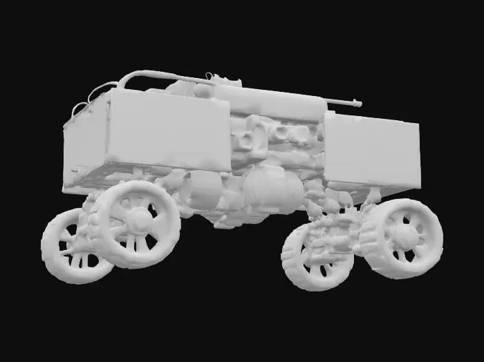 3D model for {
  "Object": "CI/CD pipeline mech-car",
  "Material": "metal, plastic tubing, and LED status lights",
  "Shape/Form": "modular assembly line body with robotic limbs, conveyor belt wheels, and server rack cockpit",
  "Color Scheme": "metal gray, blue status lights, and red ‘FAILED’ warning banners",
  "Texture Details": "industrial rivets, fan grates, loading bar decals",
  "Style": "realistic",
  "Environment/Use Context": "racing through a build server warehouse with Jenkins pipes and Git merge mines",
  "Reference Models": "inspired by DevOps dashboards and Jenkins mascots"
}
