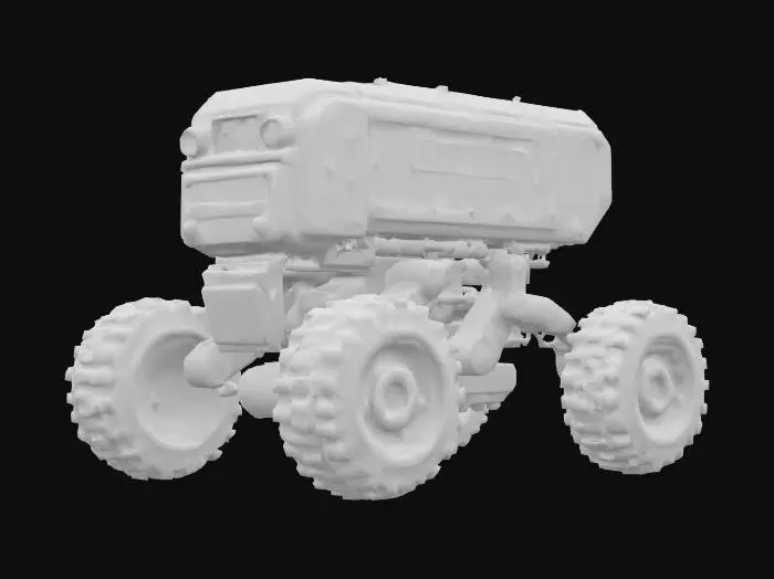 3D model for {
  "Object": "CI/CD pipeline mech-car",
  "Material": "metal, plastic tubing, and LED status lights",
  "Shape/Form": "modular assembly line body with robotic limbs, conveyor belt wheels, and server rack cockpit",
  "Color Scheme": "metal gray, blue status lights, and red ‘FAILED’ warning banners",
  "Texture Details": "industrial rivets, fan grates, loading bar decals",
  "Style": "realistic",
  "Environment/Use Context": "racing through a build server warehouse with Jenkins pipes and Git merge mines",
  "Reference Models": "inspired by DevOps dashboards and Jenkins mascots"
}
