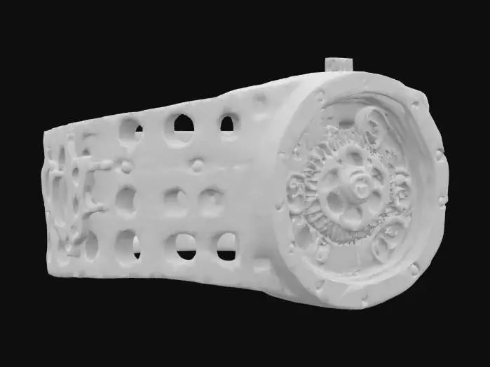 3D model for [Italy, Rome] Colosseum #AroundTheWorld# Object: Ancient amphitheater reimagined as a colossal mechanical wrist watch Material: weathered travertine stone interlaced with bronze gears and polished brass cogs Shape/Form: original elliptical tiers pierced by rotating gear rings and exposed clockwork interiors Color Scheme: aged ivory stone, burnished bronze, antique gold highlights Texture Details: cracked masonry, intricate gear teeth, subtle oil-stained metal plates Style: stylized low-poly steampunk fusion Environment/Use Context: positioned at the center of a VR piazza with drifting steam vents Reference Models: inspired by mechanical clock towers in adventure games and voxel machine kits