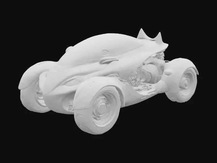 3D model for Object: Futuristic cyberpunk vehicle with a sleeker, more curved design and vibrant neon highlights.

Material: Glossy metal, acrylic panels, and translucent neon LED strips.

Shape/Form: Streamlined, low-profile body with aerodynamic curves, wide tires, and prominent rear spoiler.

Color Scheme: Bold yellow as the base with pink accents, purple neon underglow, and cyan LED details.

Texture Details: Glossy, reflective surfaces with chrome highlights; intricate neon circuitry patterns along the body; subtle wear and tear for a slightly lived-in look.

Reference Models (Optional): Inspirations from "Akira," "Cyberpunk 2077," and retro-futuristic concept cars for an eye-catching, high-energy appearance.