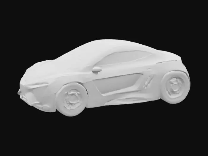 3D model for Object: Futuristic cyberpunk vehicle with a sleeker, more curved design and vibrant neon highlights.

Material: Glossy metal, acrylic panels, and translucent neon LED strips.

Shape/Form: Streamlined, low-profile body with aerodynamic curves, wide tires, and prominent rear spoiler.

Color Scheme: Bold yellow as the base with pink accents, purple neon underglow, and cyan LED details.

Texture Details: Glossy, reflective surfaces with chrome highlights; intricate neon circuitry patterns along the body; subtle wear and tear for a slightly lived-in look.

Reference Models (Optional): Inspirations from "Akira," "Cyberpunk 2077," and retro-futuristic concept cars for an eye-catching, high-energy appearance.