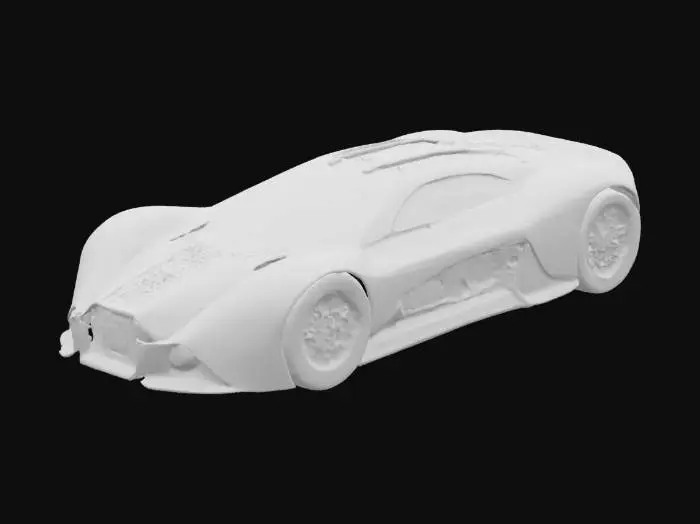 3D model for Object: Futuristic cyberpunk vehicle with a sleeker, more curved design and vibrant neon highlights.

Material: Glossy metal, acrylic panels, and translucent neon LED strips.

Shape/Form: Streamlined, low-profile body with aerodynamic curves, wide tires, and prominent rear spoiler.

Color Scheme: Bold yellow as the base with pink accents, purple neon underglow, and cyan LED details.

Texture Details: Glossy, reflective surfaces with chrome highlights; intricate neon circuitry patterns along the body; subtle wear and tear for a slightly lived-in look.

Reference Models (Optional): Inspirations from "Akira," "Cyberpunk 2077," and retro-futuristic concept cars for an eye-catching, high-energy appearance.