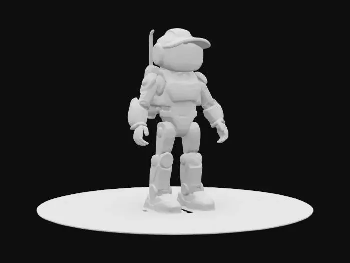 3D model for Cyber Beach Lifeguard Bot: A robotic lifeguard with a sun visor, neon lifebuoy, and retractable hover jets. Its eyes are LED screens displaying emoji alerts.

Style: PBR, Cartoon

Material: Polished chrome, soft silicone, neon tubing

Color Scheme: Electric orange, silver, neon blue

Texture Details: Smooth metallic surfaces, matte silicone grip areas, holographic LED display

Environment: Patrolling a neon-lit beach with floating AR warning signs