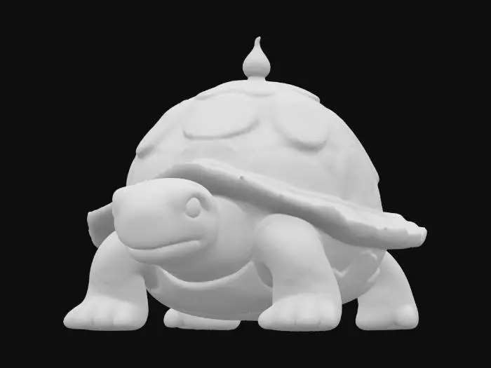 3D model for {
  "Object": "Claymation Trojan Turtle",
  "Material": "Hand-sculpted polymer clay with visible tool-mark textures and matte acrylic paint",
  "Shape/Form": "Chunky turtle form with an exaggerated domed shell that subtly mimics a Trojan horse silhouette",
  "Color Scheme": "Earthy terracotta shell, muted olive-green limbs, and bright gold shell-crest accents",
  "Texture Details": "Finger-pressed clay striations, soft matte finish, tiny chips and cracks for a handcrafted look",
  "Style": "Stop-motion claymation sculpture with charming imperfections",
, #ocean#, 
  "Reference Models": [
    "Classic stop-motion clay characters (e.g., Wallace & Gromit)",
    "Trojan horse wood carving silhouettes",
    "Miniature clay diorama techniques"
  ]
, #ocean#, 
