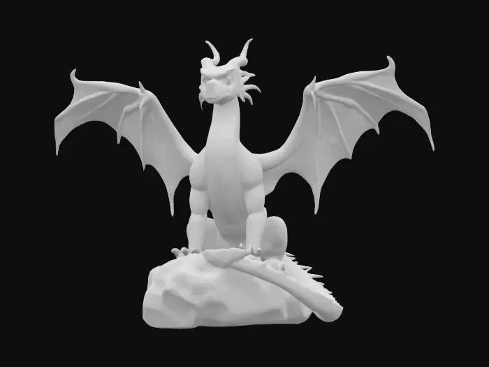 3D model for Object,Material,Color,Feature,Context
"Dragon Statue","Obsidian","Deep Crimson","Eyes glow with inner fire","Perched on mountain peak"

